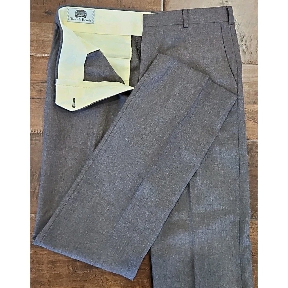 Vintage 1970s Mens TAILOR'S‎ BENCH Dress Pants Disco Mode Wool 34×34 Preppy!